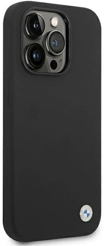 Dėklas BMW BMHCP14XSILBK Apple iPhone 14 Pro Max 6,7″ juodos spalvos Silicone Metal Logo