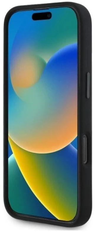 BMW BMHMP16X23SCUK Apple iPhone 16 Pro Max 6.9″ juodos spalvos kietas dėklas Silicone Cut Tricolor Lines MagSafe
