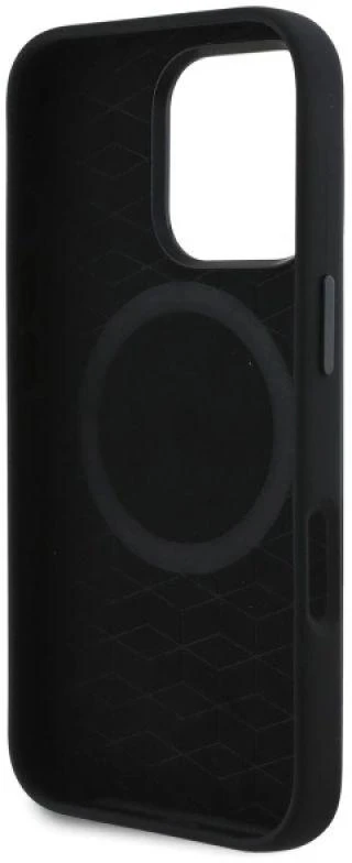 BMW BMHMP16X23SCUK Apple iPhone 16 Pro Max 6.9″ juodos spalvos kietas dėklas Silicone Cut Tricolor Lines MagSafe