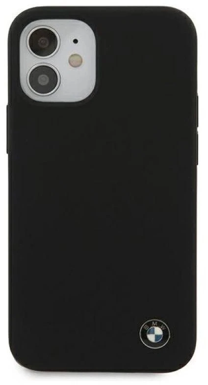 BMW BMHCP12SSILBK Apple iPhone 12 mini 5.4″ juodos spalvos kietas dėklas Silicone Signature