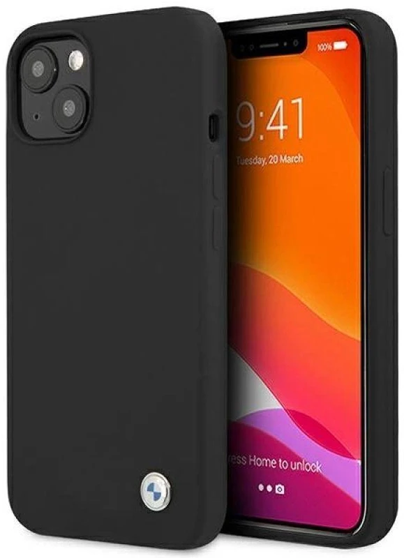 BMW BMHCP13SSILBK Apple iPhone 13 mini 5,4″ juodos spalvos kietas dėklas Silicone Signature