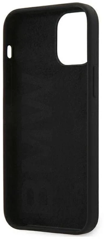BMW BMHCP12SSILBK Apple iPhone 12 mini 5.4″ juodos spalvos kietas dėklas Silicone Signature