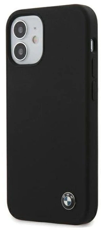 BMW BMHCP12SSILBK Apple iPhone 12 mini 5.4″ juodos spalvos kietas dėklas Silicone Signature