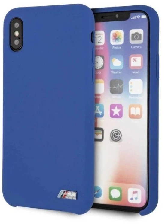kietas dėklas BMW BMHCPXMSILNA Apple iPhone X/Xs navy Silicone M Collection