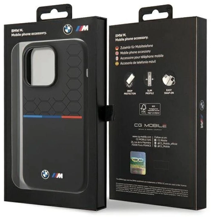 Dėklas BMW BMHCP15L22SMPK Apple iPhone 15 Pro 6.1″ juodos spalvos Silicone Pattern