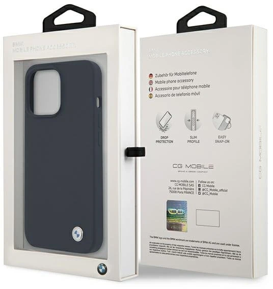 Dėklas BMW BMHCP13LSILNA iPhone 13 Pro / 13 6,1" tamsiai mėlyna/navy hardcase Silicone Signature