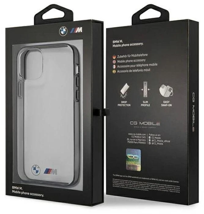 BMW BMHCP12SMBTOK Apple iPhone 12 mini 5,4″ skaidrus kietas dėklas Sandblast