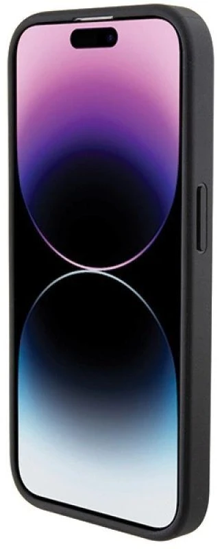Dėklas BMW BMHCP15L22RDPK Apple iPhone 15 Pro 6.1″ juodos spalvos kietas dėklas Leather Textured & Stripe