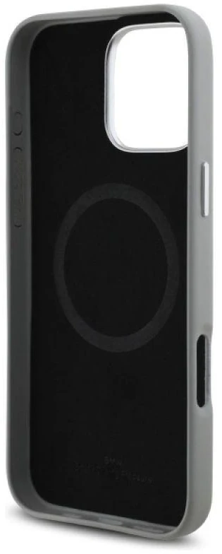 BMW BMHMP16X23 PUFWG Apple iPhone 16 Pro Max 6.9″ pilkas kietas dėklas Sign Full Wrapped Metal MagSafe