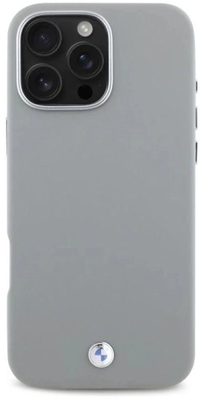 BMW BMHMP16X23 PUFWG Apple iPhone 16 Pro Max 6.9″ pilkas kietas dėklas Sign Full Wrapped Metal MagSafe