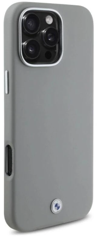 BMW BMHMP16X23 PUFWG Apple iPhone 16 Pro Max 6.9″ pilkas kietas dėklas Sign Full Wrapped Metal MagSafe