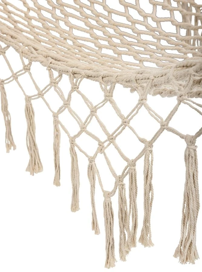Roger Sodo hamakas boho tinklelis su kutais 200 cm ecru spalvos