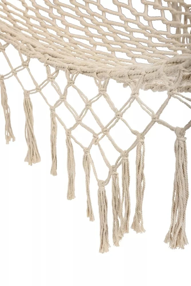 Roger Sodo hamakas boho tinklelis su kutais 200 cm ecru spalvos