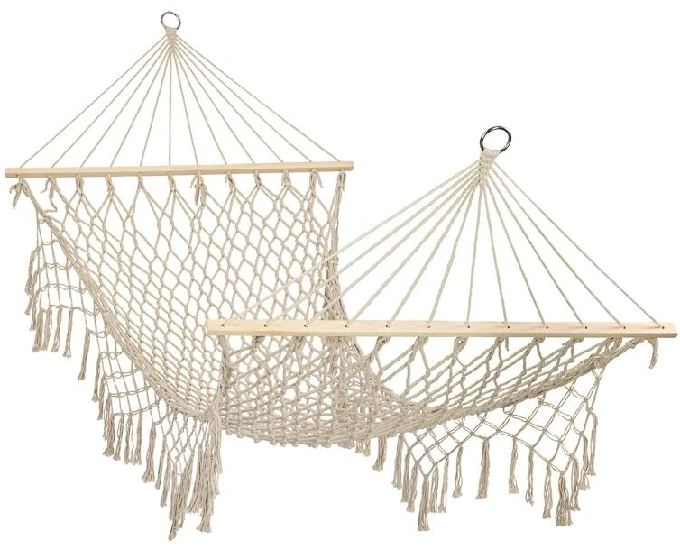 Roger Sodo hamakas boho tinklelis su kutais 200 cm ecru spalvos