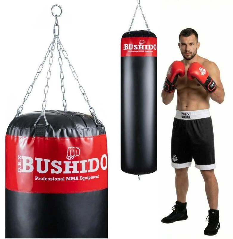 BUSHIDO Bokso maišas - 130 Raudonas - 130 cm / 30 kg