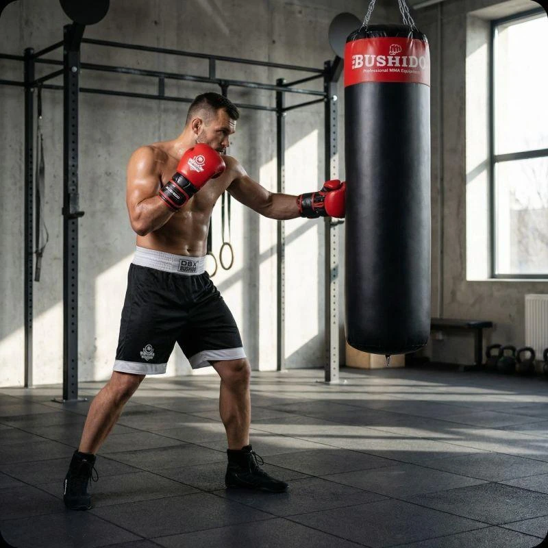 BUSHIDO Bokso maišas - 130 Raudonas - 130 cm / 30 kg