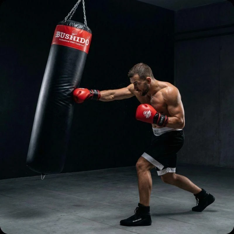BUSHIDO Bokso maišas - 130 Raudonas - 130 cm / 30 kg