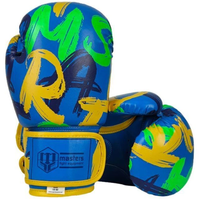 Bokso pirštinės 10 oz MĖLYNA MASTERS RPU-VIBEZ