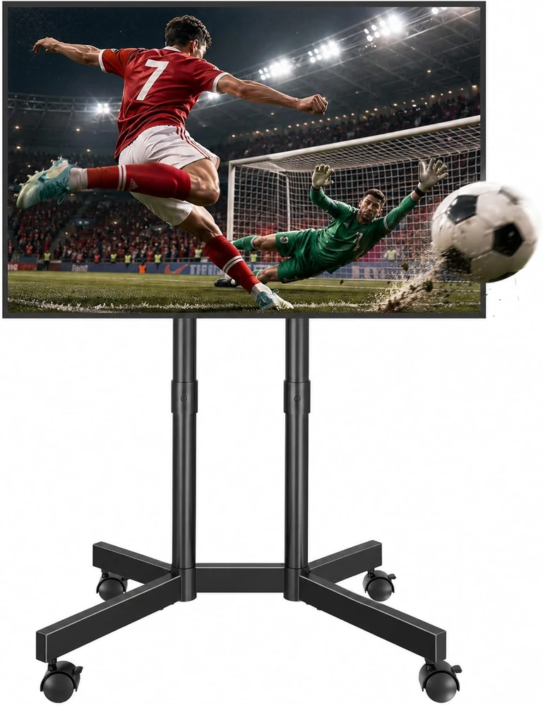 BONTEC mobilus televizoriaus stovas su ratukais 32–75 col., VESA 400 × 400 mm, FN311-BK