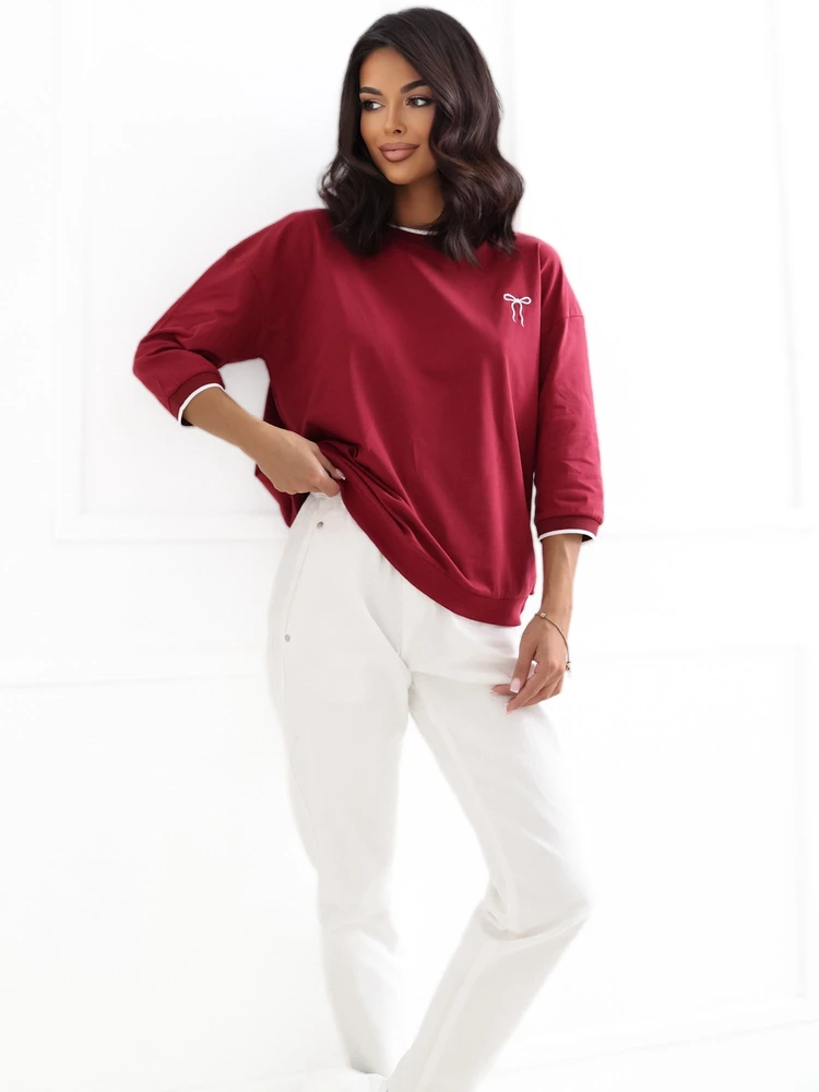 Bordo oversize palaidinė