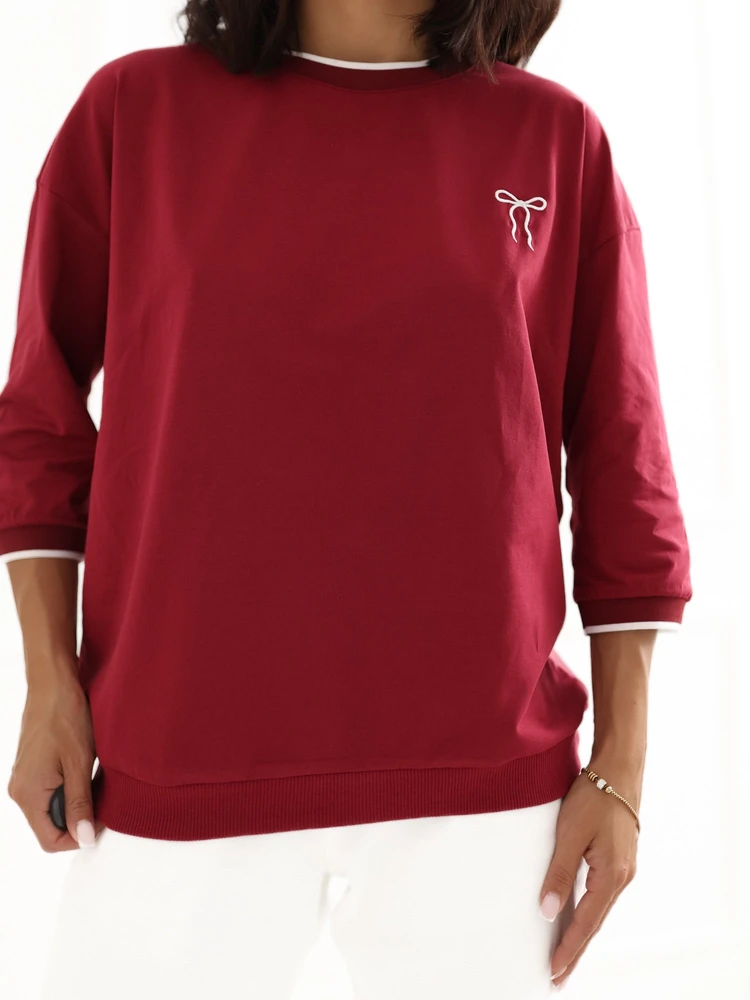 Bordo oversize palaidinė