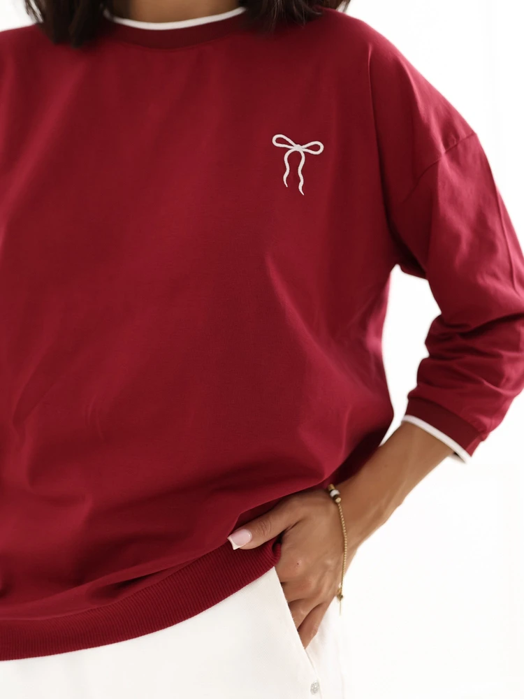Bordo oversize palaidinė