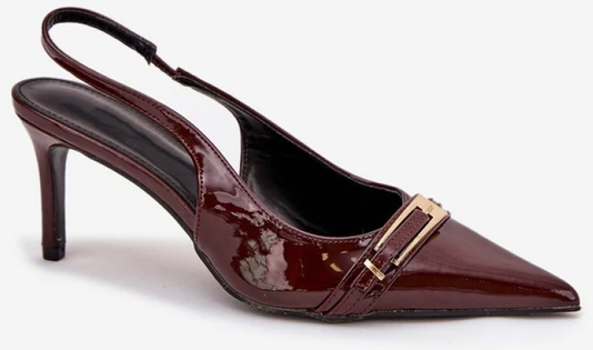 Bordo spalvos aukštakulniai bateliai su sagtimi Step in style