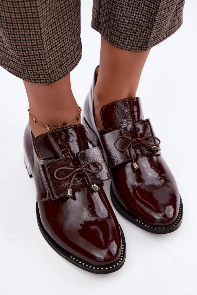 Bordo spalvos aulinukai su kaspinėliu Step in style