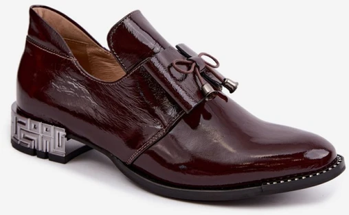 Bordo spalvos aulinukai su kaspinėliu Step in style