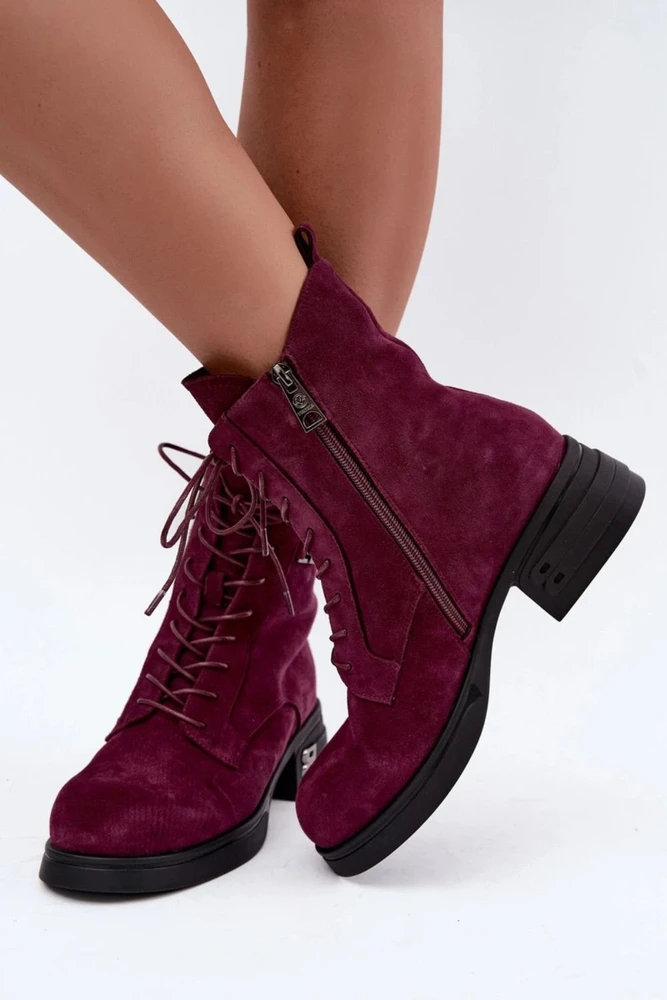 Bordo spalvos aulinukai su kulnu Step in style