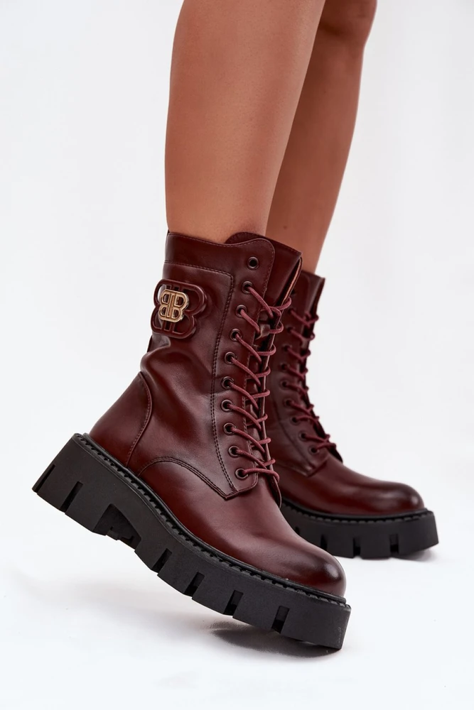 Bordo spalvos aulinukai su raišteliais Step in style