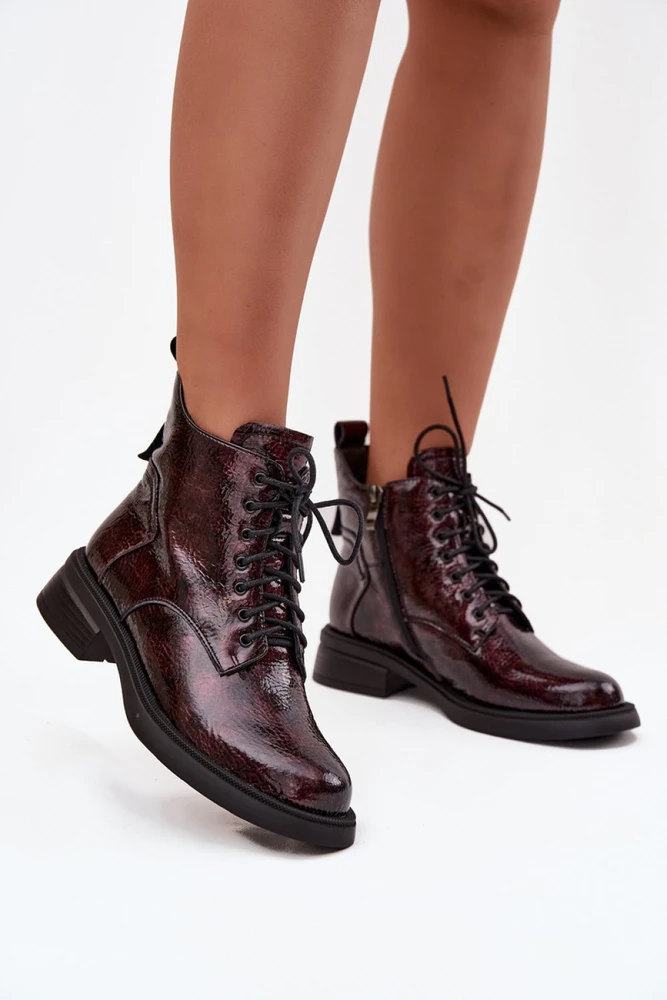 Bordo spalvos aulinukai su raišteliais Step in style