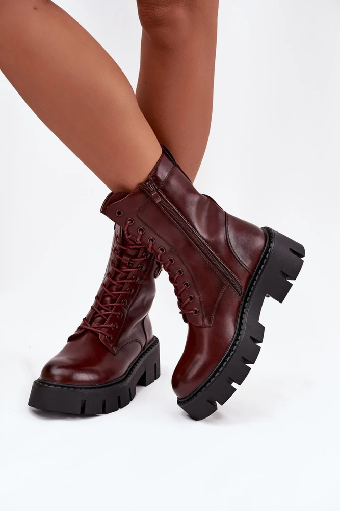 Bordo spalvos aulinukai su raišteliais Step in style