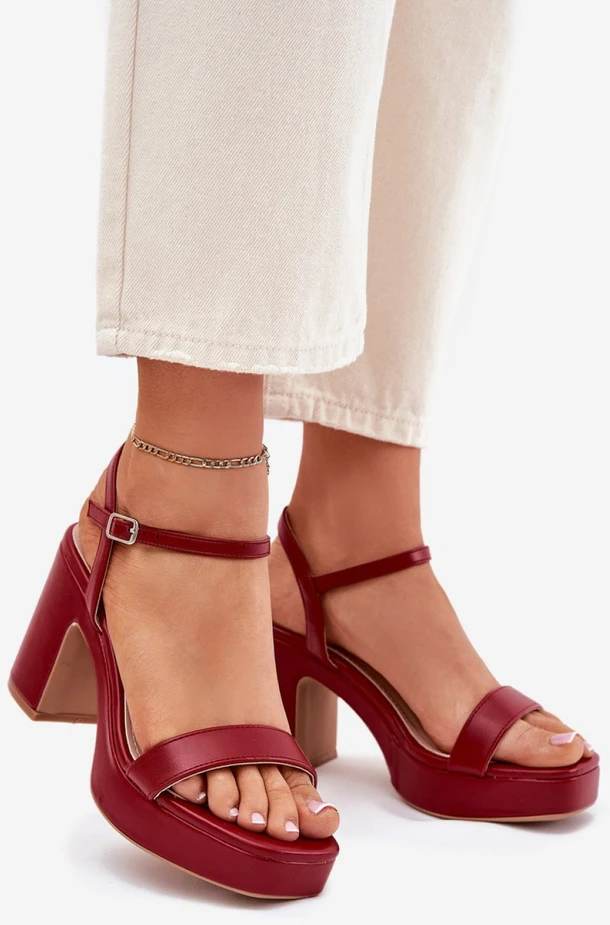 Bordo spalvos basutės su kulnu Step in style