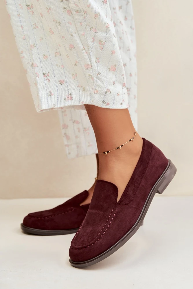 Bordo spalvos mokasinai Step in style