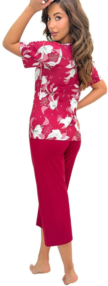 Bordo spalvos moteriška pižama Donna