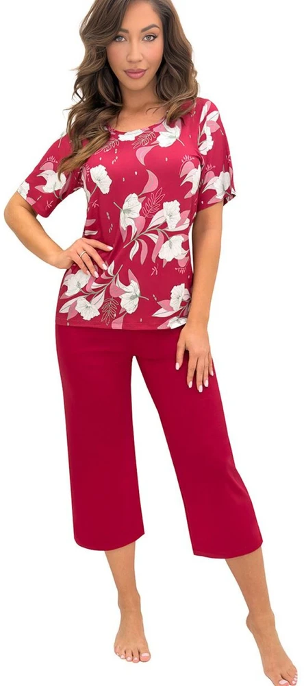 Bordo spalvos moteriška pižama Donna