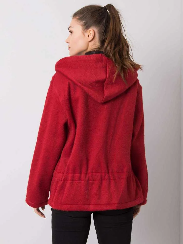 Bordo spalvos paltas