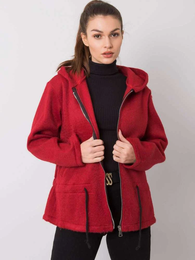Bordo spalvos paltas