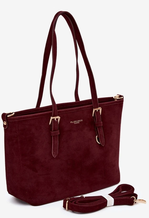 Bordo spalvos rankinė per petį Flora & Co Paris