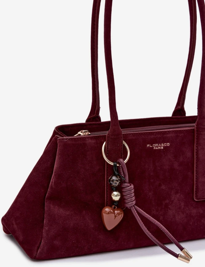 Bordo spalvos rankinė per petį Flor&Co Paris
