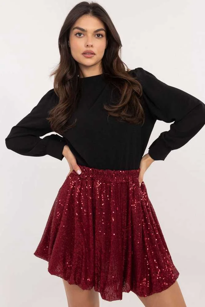 Bordo spalvos sijonas