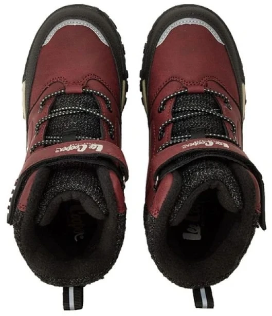 Bordo spalvos šilti vaikiški batai Lee Cooper