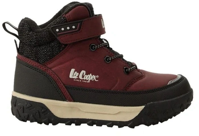 Bordo spalvos šilti vaikiški batai Lee Cooper