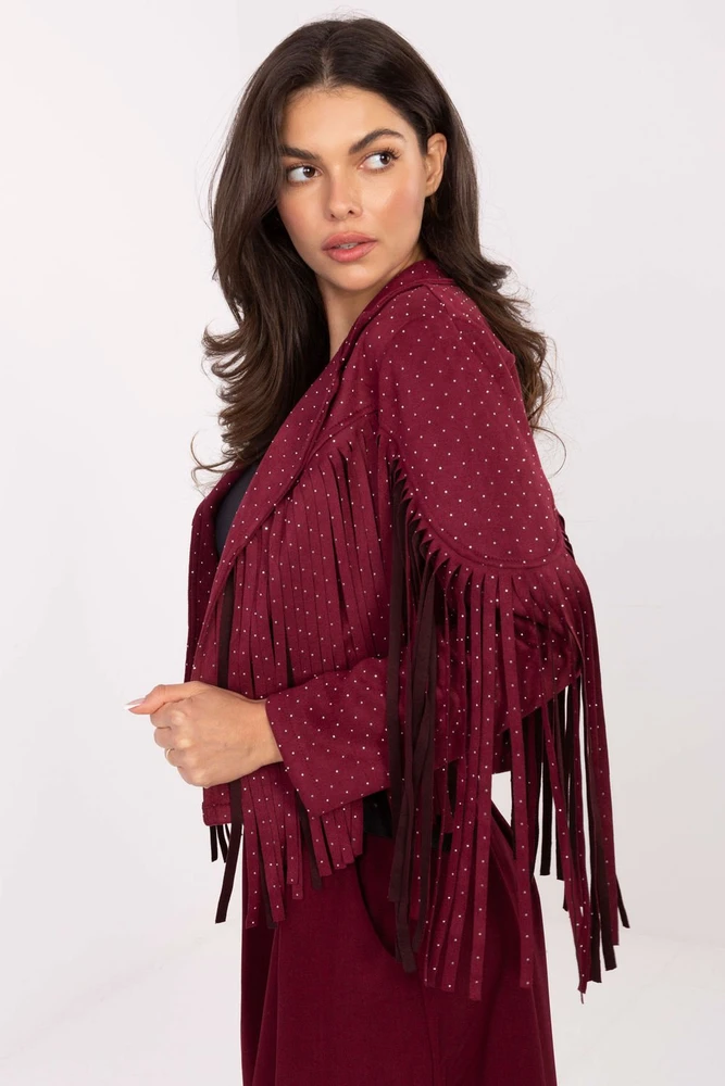 Bordo spalvos striukė su kutais Italy Moda