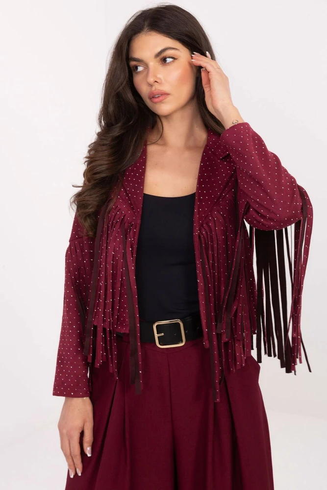 Bordo spalvos striukė su kutais Italy Moda