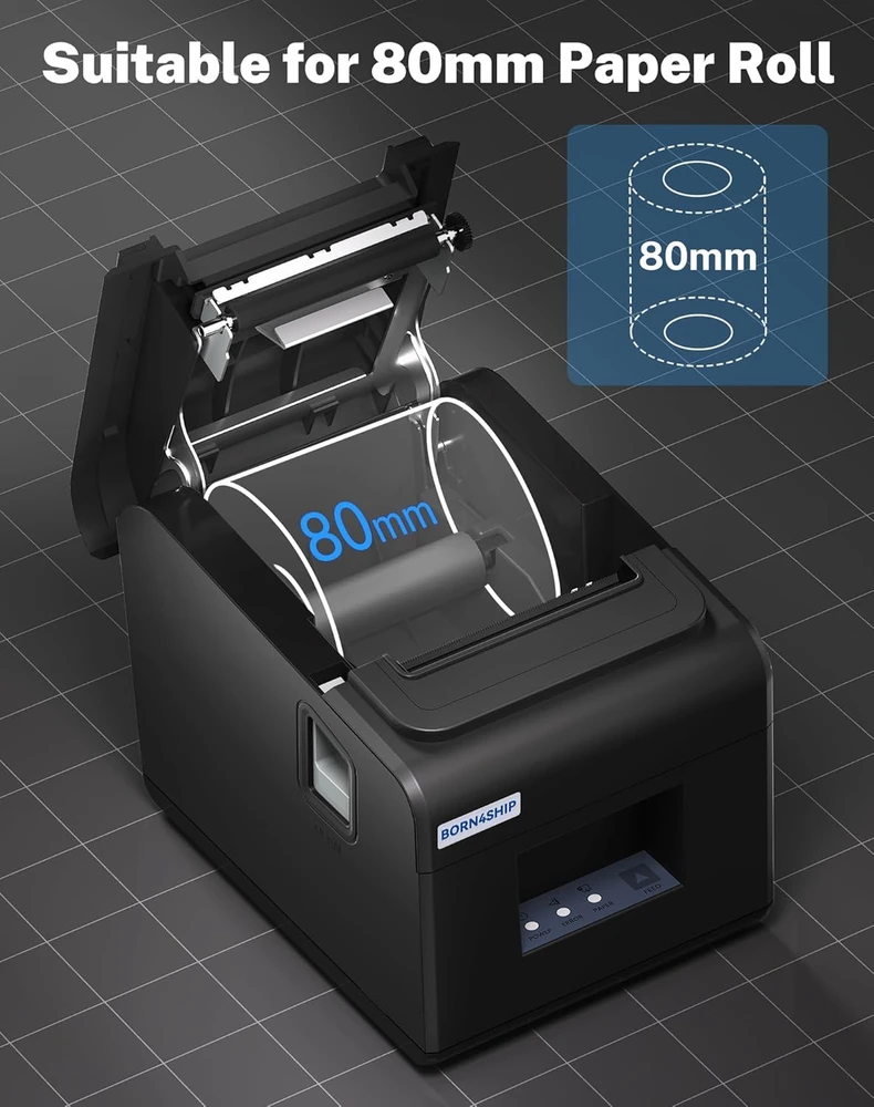 BORN4SHIP terminis čekinė spausdintuvas 80 mm USB LAN Auto-Cut, suderinamas su POS V330M