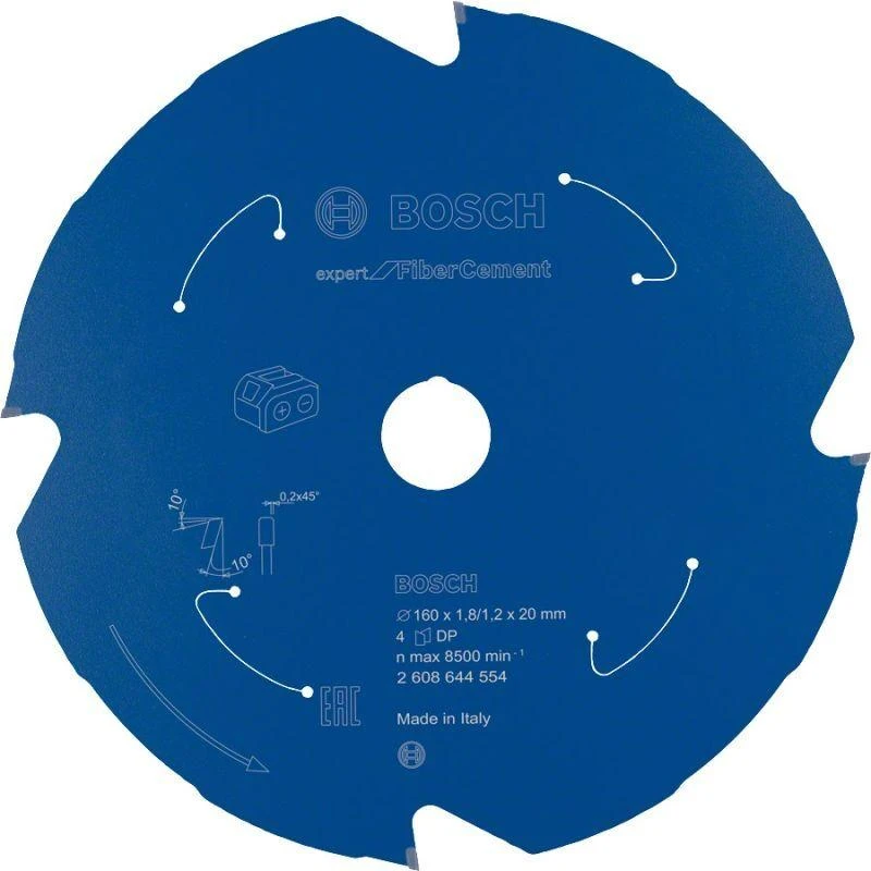 Pjovimo diskas cementui Bosch Expert for Fibre Cement; 160x20x1,8/1,2 mm; Z4