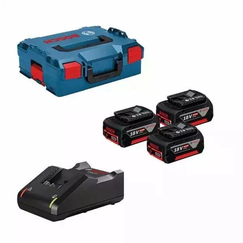 Priedų rinkinys Bosch 0615990L3T; 18V; 3x5,0 Ah + pakrovėjas GAL18V-40 akumuliatoriniams įrankiams