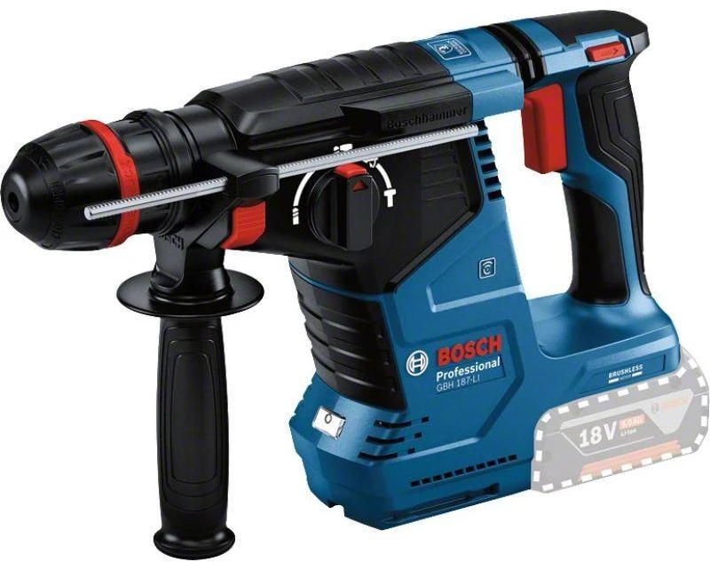 Perforatorius Bosch GBH 187-LI; 18 V; 2,4 J; SDS-plus (be akumuliatoriaus ir pakrovėjo)